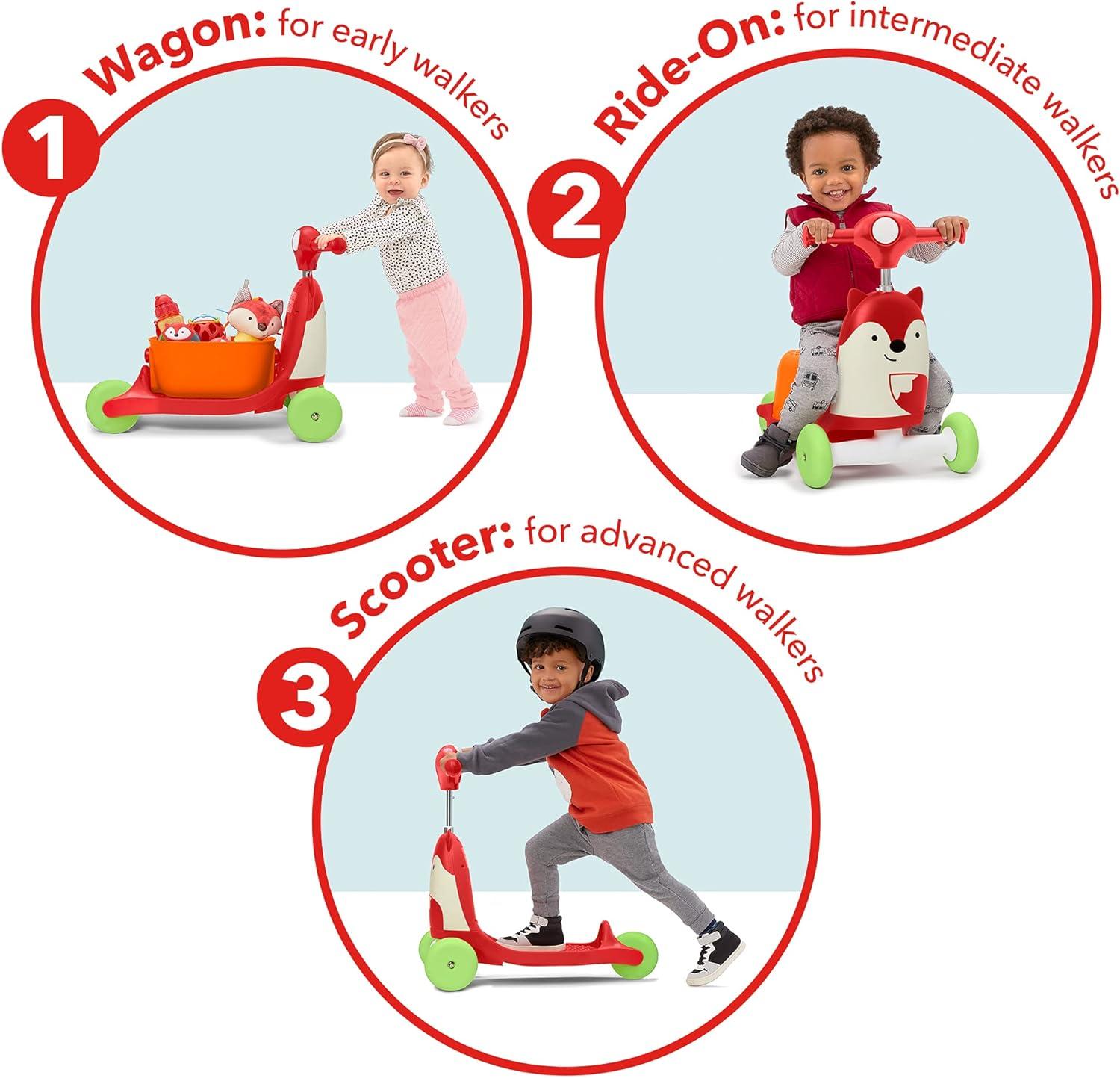 imageSkip Hop Kids 3in1 Baby Activity Push Walker amp Ride On Scooter Toy Unicorn 3in1 Baby Activity toFox