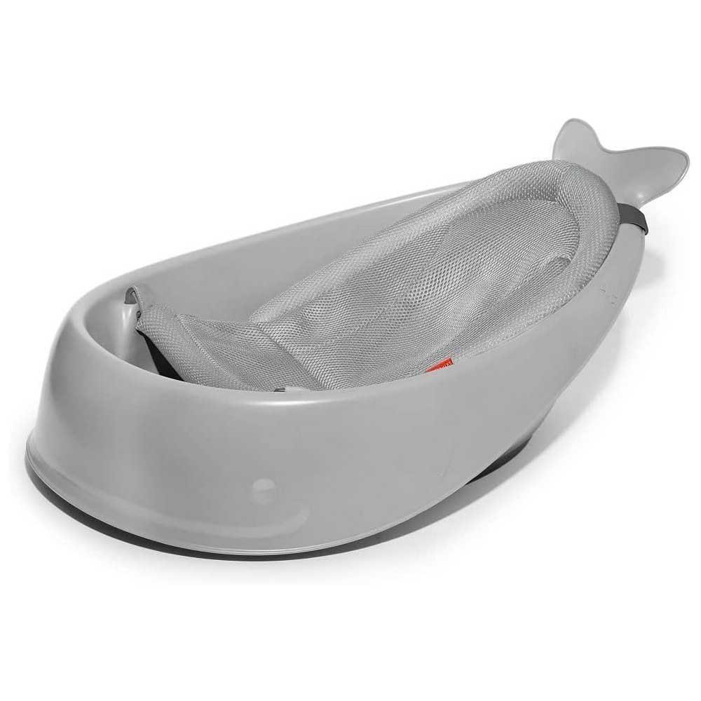 imageSkip Hop Infant Bath Tub 3Stage Grow With Baby Smart Sling MOBY Bathtub Grey Age 0Grey Tub