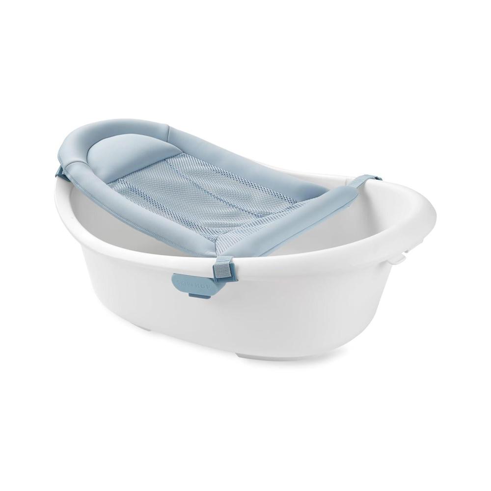 imageSkip Hop Infant Bath Tub 3Stage Grow With Baby Smart Sling MOBY Bathtub Grey Age 0Wave Tub