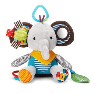 Skip Hop Bandana Buddies Baby Activity and Teething Toy with Multi-Sensory Rattle and Textures, Elephant(Elephant)
