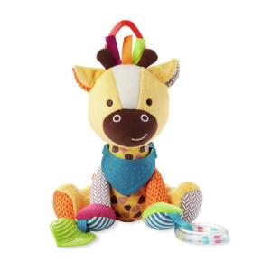 Skip Hop Bandana Buddies Baby Activity and Teething Toy with Multi-Sensory Rattle and Textures, Elephant(Giraffe)