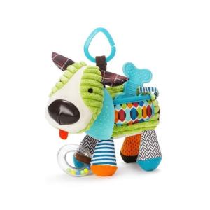 Skip Hop Bandana Buddies Baby Activity and Teething Toy with Multi-Sensory Rattle and Textures, Elephant(Puppy)