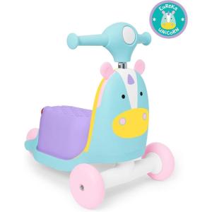 Skip Hop Kids 3-in-1 Baby Activity Push Walker & Ride On Scooter Toy, Unicorn | 3-in-1, Baby Activity, to(Unicorn)