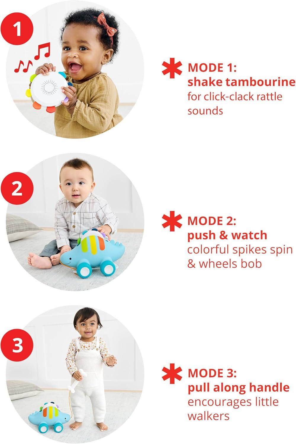 imageSkip Hop Dinosaur Pull Along Baby Musical Toy 3in1 Explore amp MoreDinosaur Pull Along