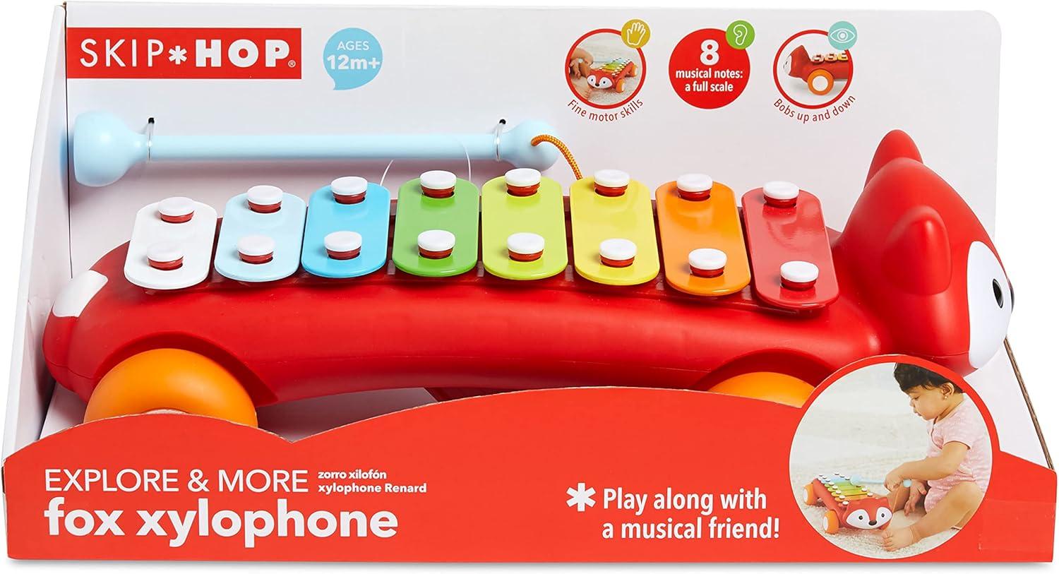 imageSkip Hop Dinosaur Pull Along Baby Musical Toy 3in1 Explore amp MoreXylophone Toy