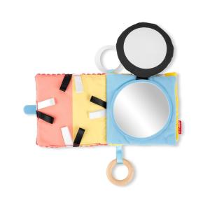 Skip Hop Discoverosity 6-Page Montessori-inspired Soft Baby Activity Book for Sensory Exploration with Multiple Textures and Crinkle & Squeaker Sounds, Age 0+(Discoverosity Activity Book)