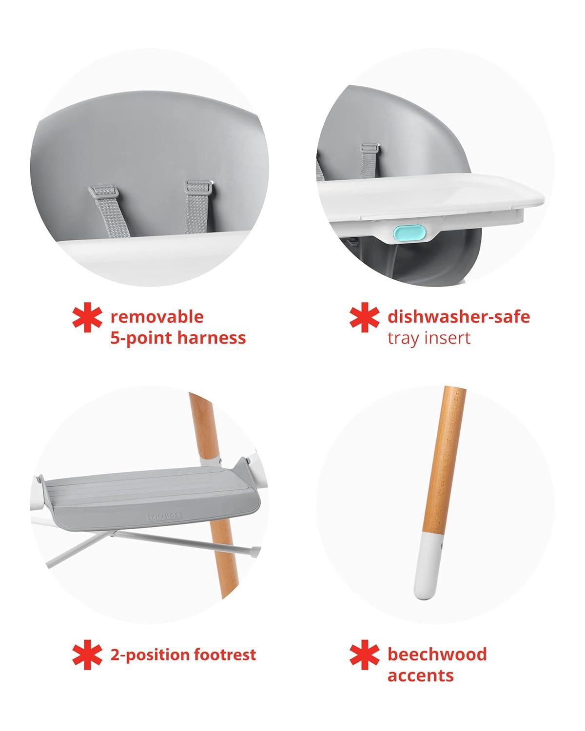 imageSkip Hop Baby High Chair 4in1 Convertible High Chair EON OatSlate Blue