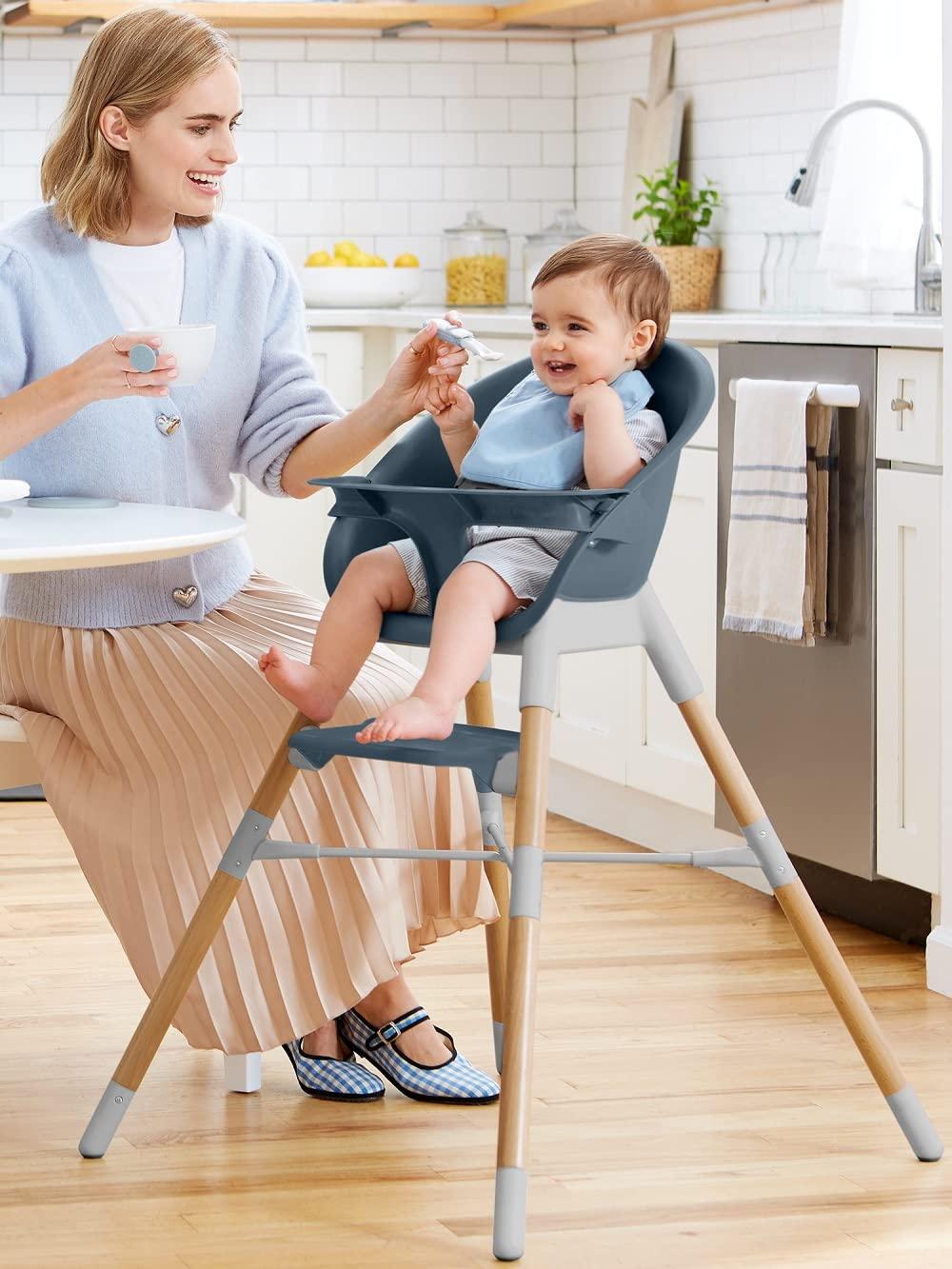 imageSkip Hop Baby High Chair 4in1 Convertible High Chair EON OatSlate Blue