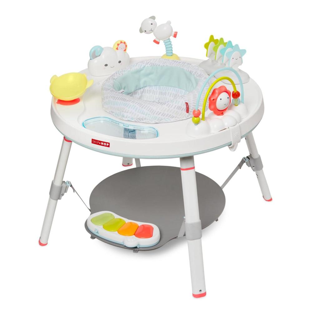 imageSkip Hop Baby Activity Center Interactive Play Center with 3Stage GrowwithMe Functionality 4mo Silver Lining CloudSilver Lining Cloud Activity Center