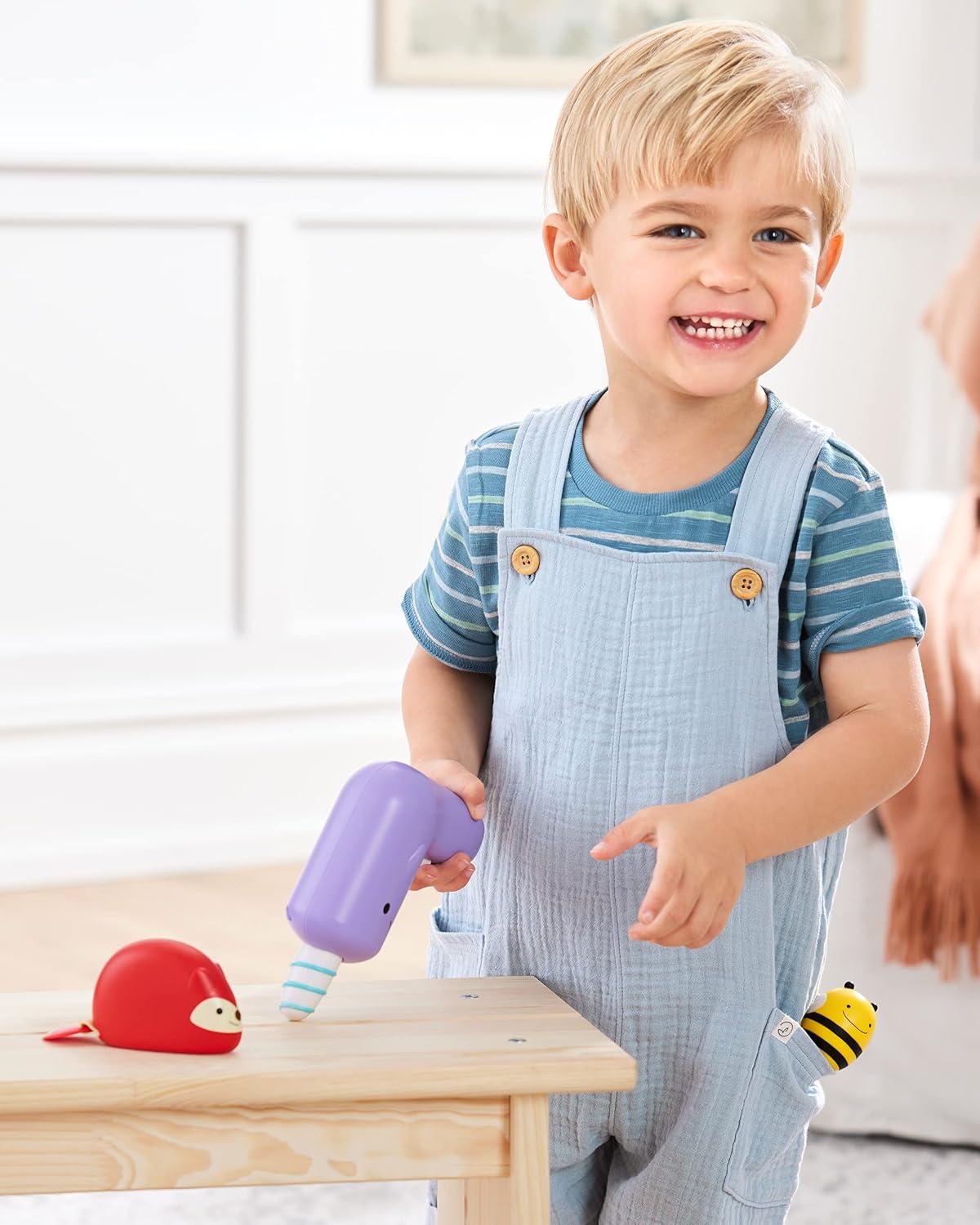 imageSkip Hop 4Piece Toy Tool Set for Toddlers Ages 2 Zoo Crew Tool Set Toy4piece Toy Tool Play Set