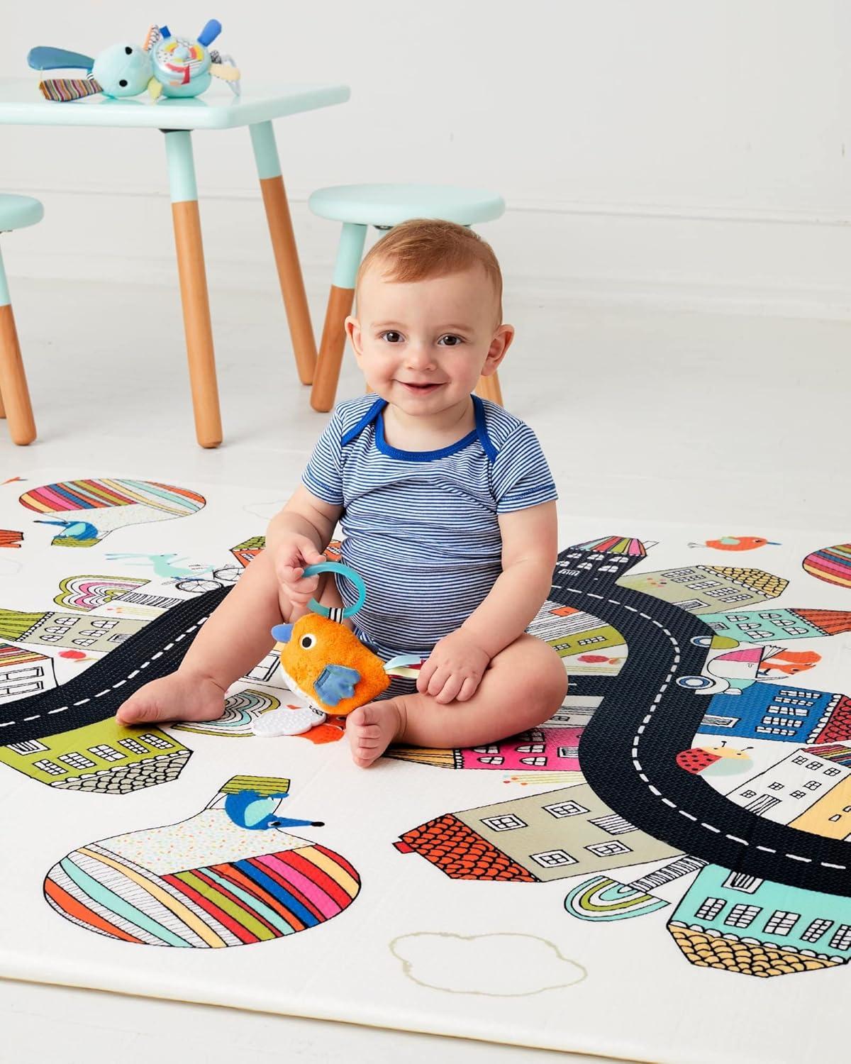imageSkip Hop Baby Play Mat Reversible Foam Floor Mat 86 x 52 Little TravelersVibrant Village