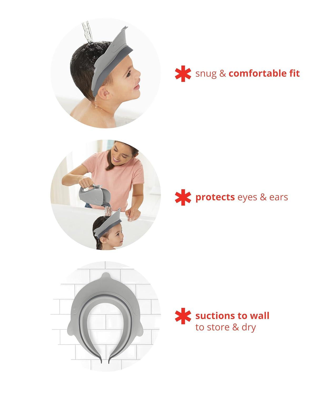 imageSkip Hop Baby Shower Cap Moby Bath Visor GreyGrey