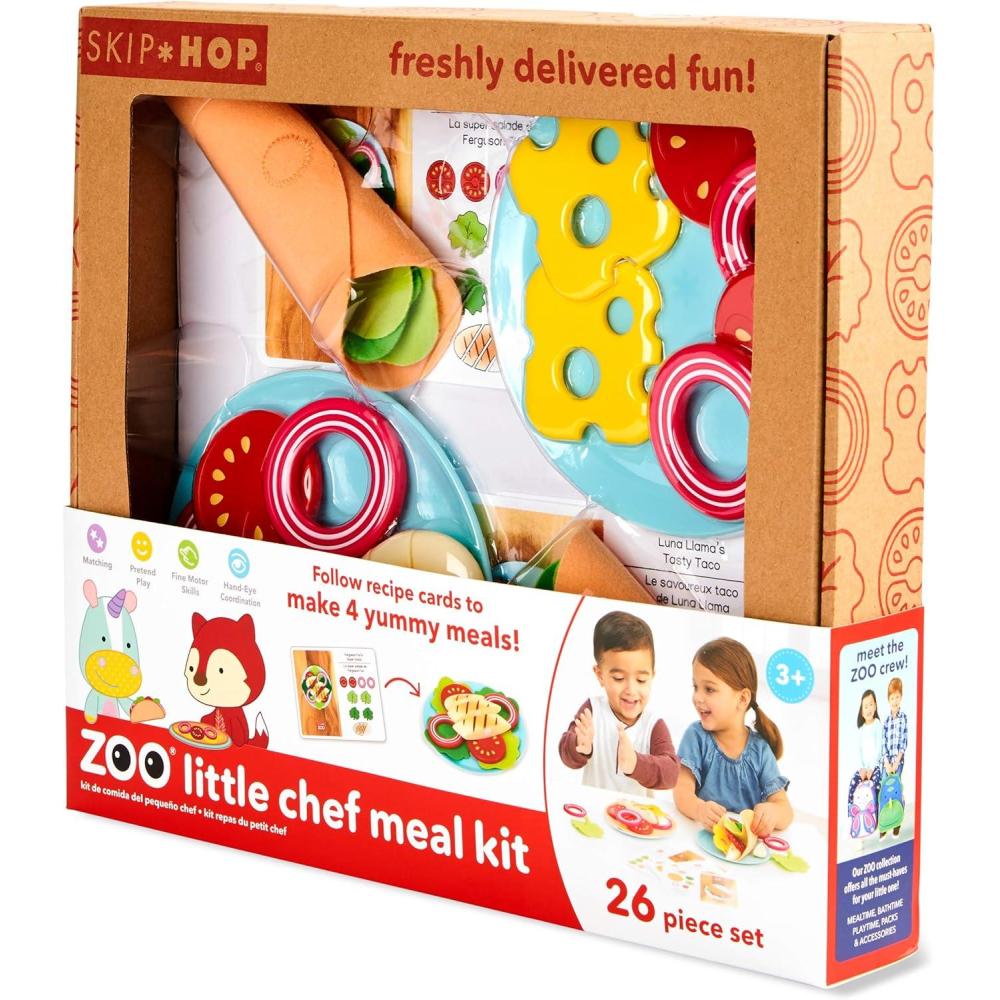 imageSkip Hop 4Piece Toy Tool Set for Toddlers Ages 2 Zoo Crew Tool Set ToyLittle Chef Meal Kit