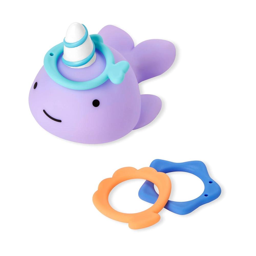 imageSkip Hop Baby Bath Toy Zoo Ring Toss Narwhal