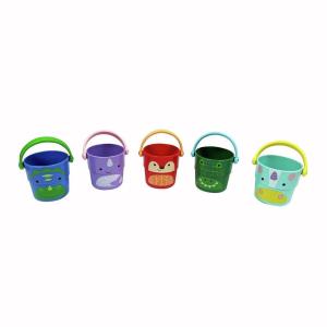 Skip Hop x Sesame Street Baby Bath Toy, Stack & Pour Bath Buckets(Zoo)