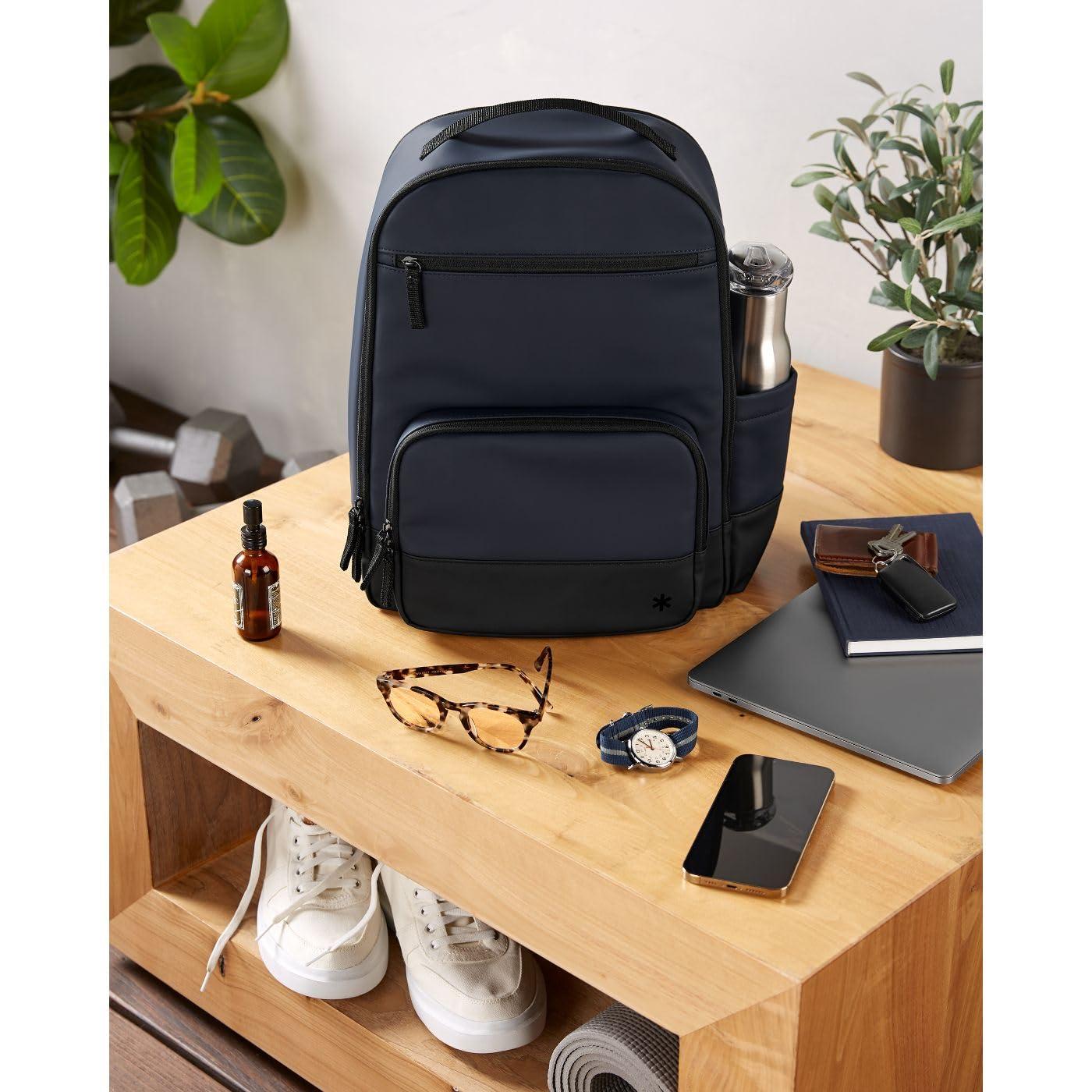 imageSkip Hop Diaper Bag Backpack Flex MultiFunction Baby Travel Bag with Changing Pad amp Stroller Attachment BlueBlue