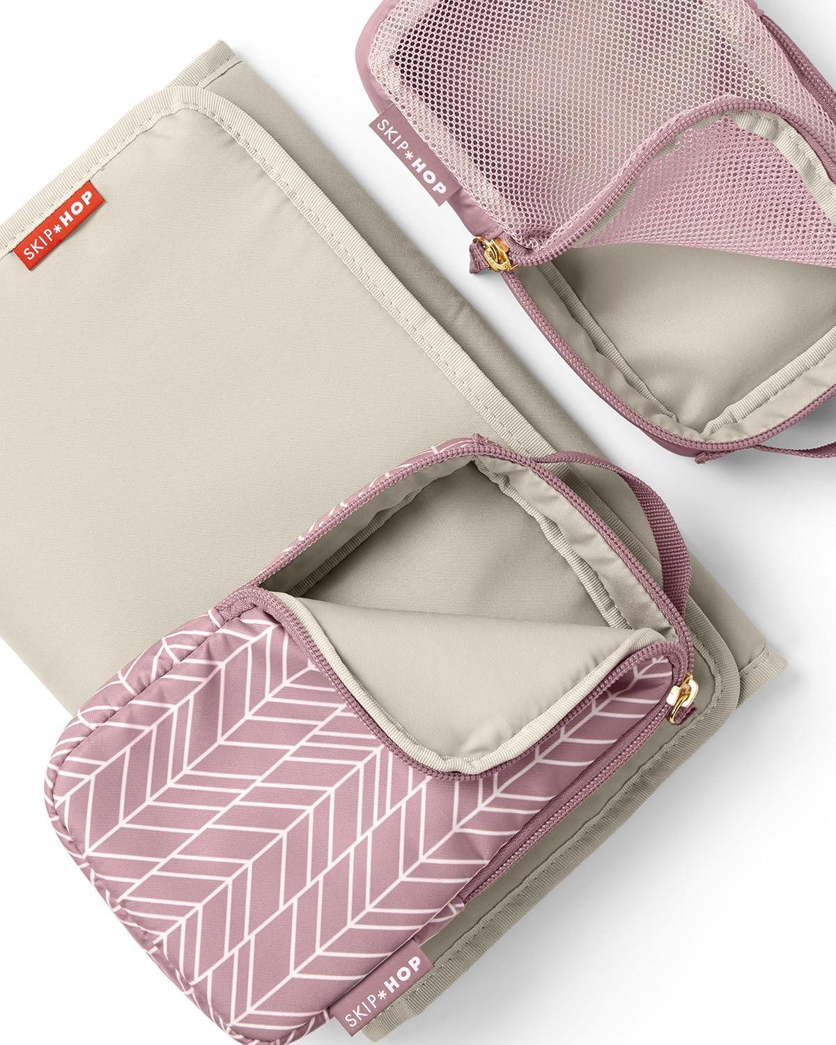 imageSkip Hop Diaper Bag Backpack Forma MultiFunction Baby Travel Bag with Changing Pad amp Stroller Attachment Jet BlackMauve Mist