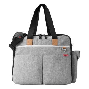 Skip Hop Diaper Bag: Iconic Duo Weekender, Extra Large Capacity with Changing Pad & Stroller Attachment, Grey Melange(Diaper Bag)