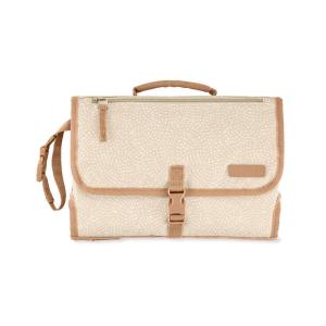 Skip Hop Pronto Signature Portable Changing Mat, Cushioned Diaper Changing Pad with Built-in Pillow, Black Stripe(Beige Swirl Dot)