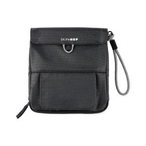 Skip Hop Pronto Signature Portable Changing Mat, Cushioned Diaper Changing Pad with Built-in Pillow, Black Stripe(Clean Slate Black)