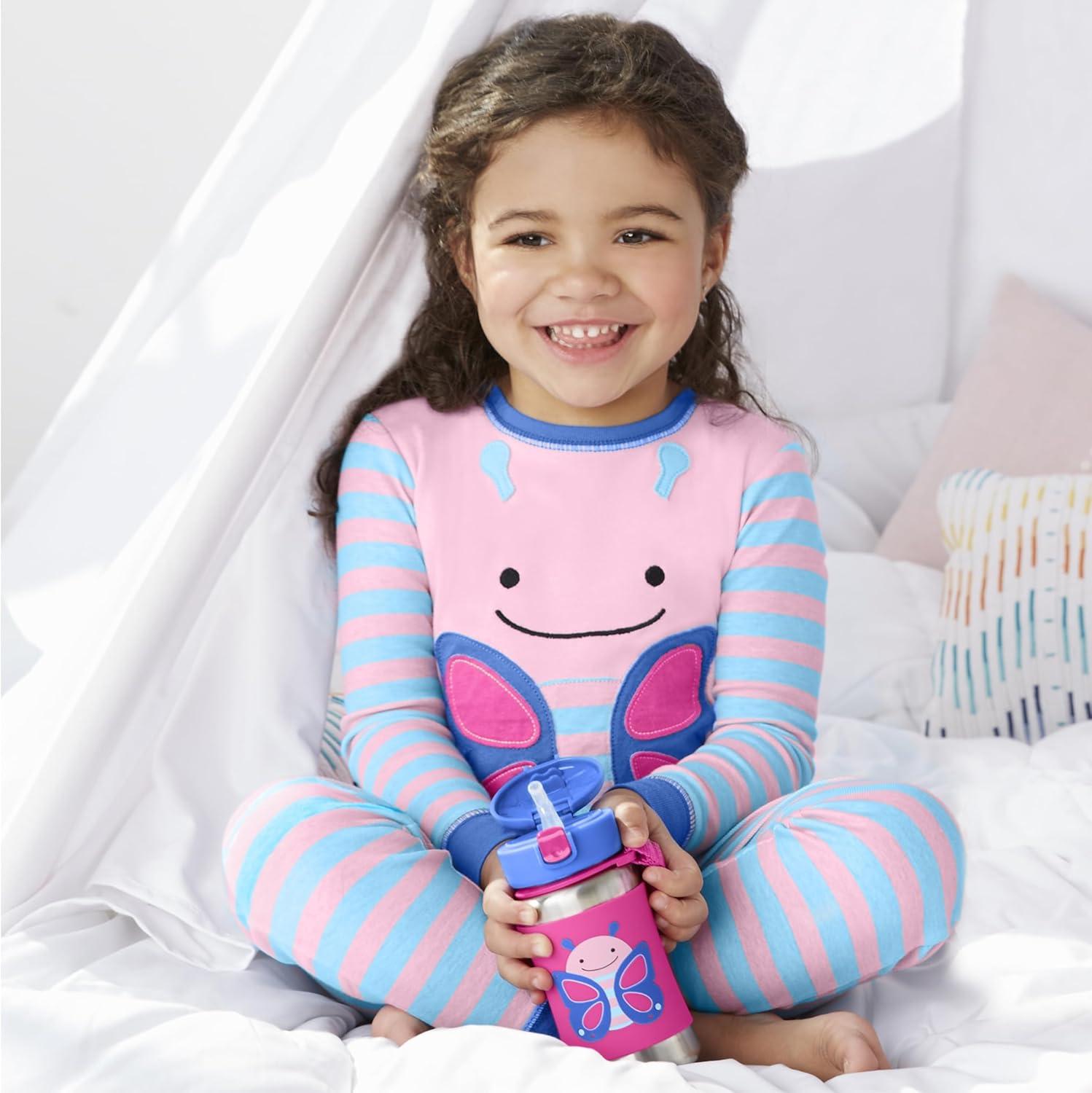 imageSkip Hop Toddler Sippy Cup Zoo Stainless Steel Straw Bottle LlamaButterfly