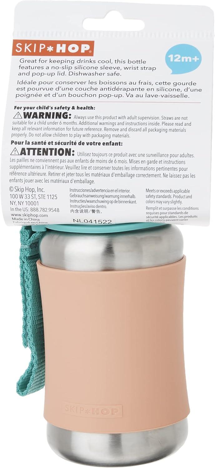 imageSkip Hop Toddler Sippy Cup Zoo Stainless Steel Straw Bottle LlamaLlama