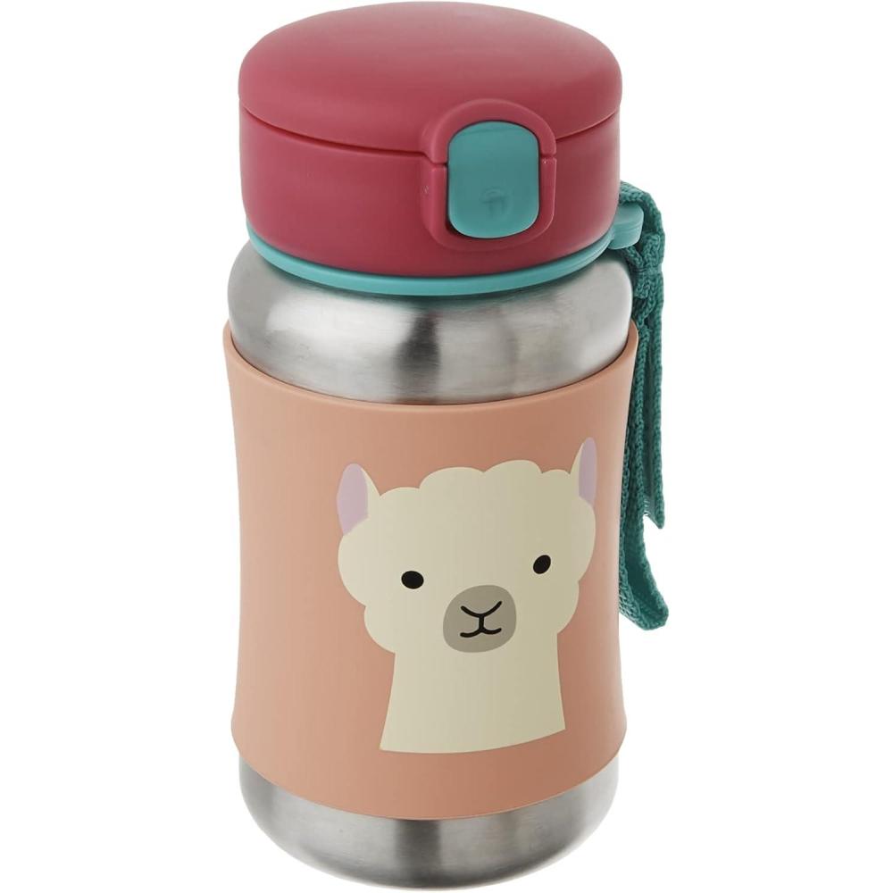 imageSkip Hop Toddler Sippy Cup Zoo Stainless Steel Straw Bottle LlamaLlama
