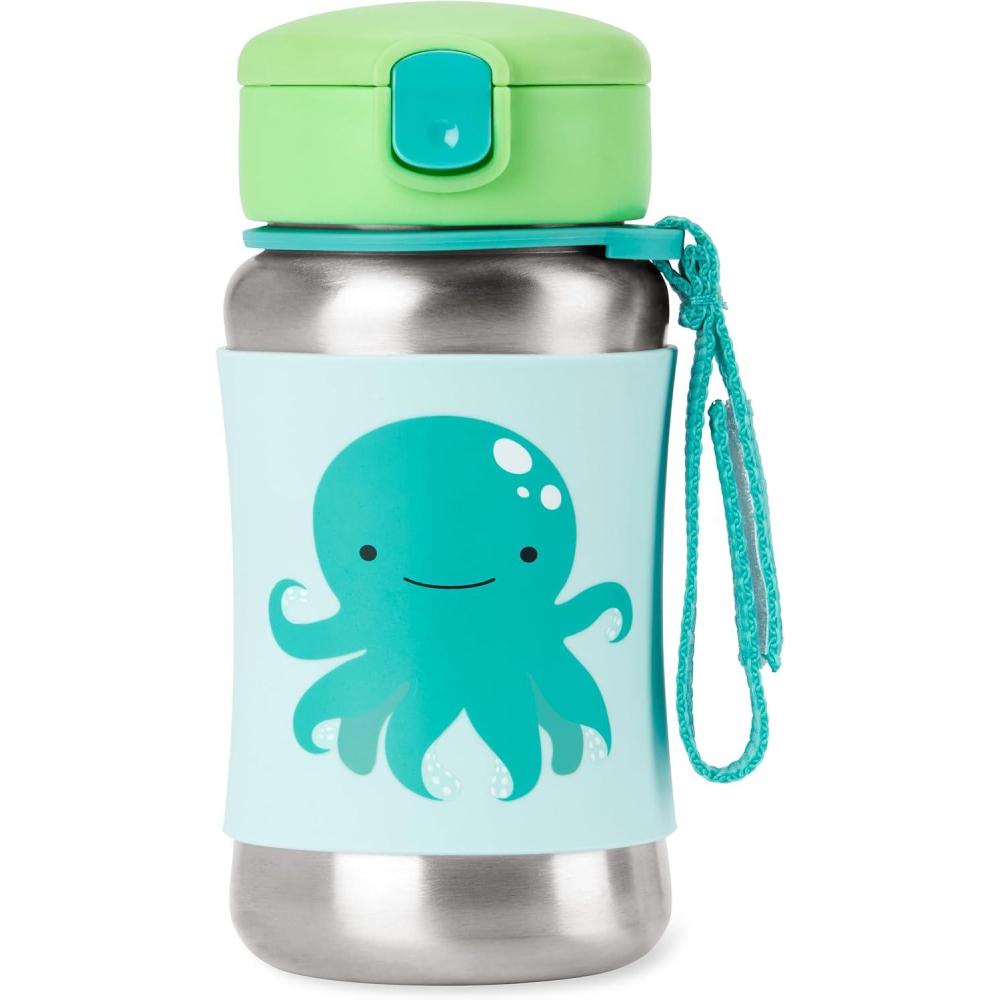 imageSkip Hop Toddler Sippy Cup  Zoo Stainless Steel Straw Bottle LlamaOctopus