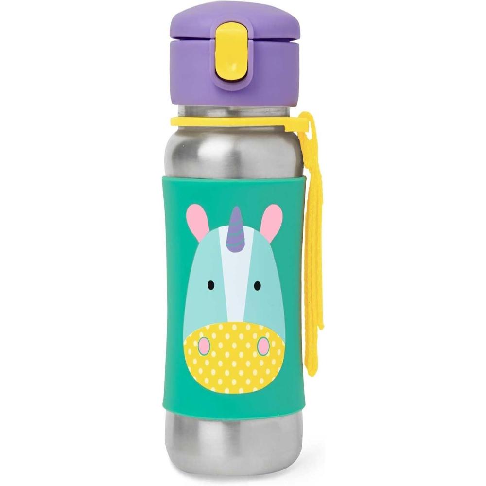 imageSkip Hop Toddler Sippy Cup  Zoo Stainless Steel Straw Bottle LlamaUnicorn