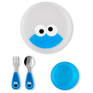 Skip Hop x Sesame Street Toddler Feeding 4-Piece Mealtime Set, Cookie Monster(Cookie Monster)