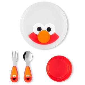Skip Hop x Sesame Street Toddler Feeding 4-Piece Mealtime Set, Cookie Monster(Elmo)