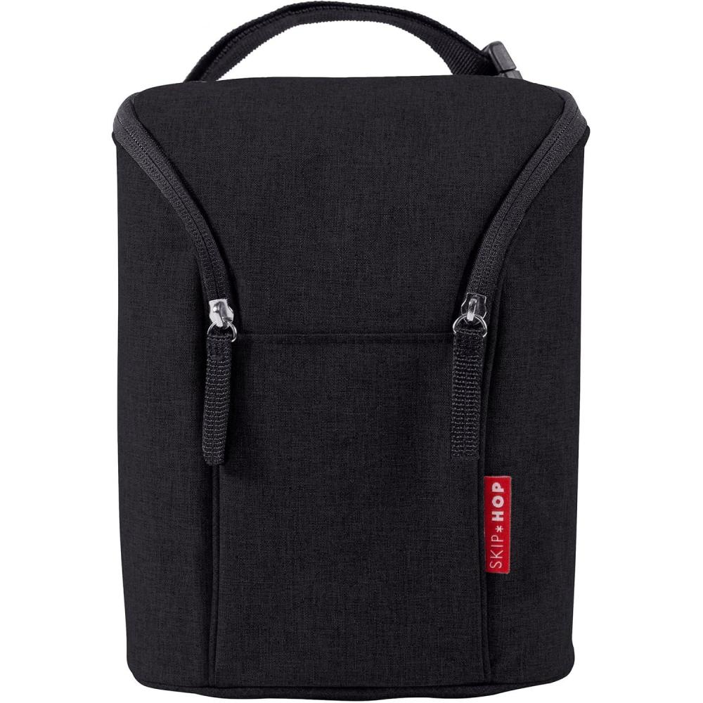imageSkip Hop Baby Breastmilk Cooler Insulated Bottle Bag Grab amp Go ChevronBlack