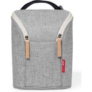 Skip Hop Baby Breastmilk Cooler Insulated Bottle Bag, Grab & Go, Chevron(Grey melange)