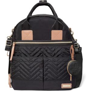 Skip Hop Diaper Bag Backpack: Suite 6-in-1 Diaper Backpack Set, Multi-Function Baby Travel Bag with Changing Pad, Stroller Straps, Bottle Bag and Pacifier Pocket, Black