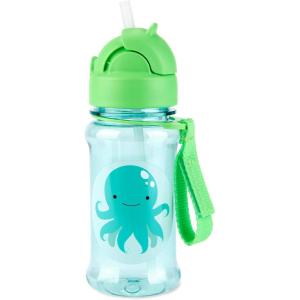 Skip Hop Toddler Sippy Cup with Straw, Zoo Straw Bottle with Tritan Renew, 12 oz. Octopus(Octopus)